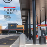 واجهة متجر روتيرز ومحطة وقود مع مضخات وشعار Rutter's