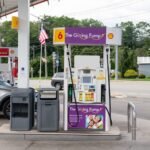 شعارات شل وCircle K مع مخطط يوضح تفوق شل في محطات الوقود الأمريكية وأكبر قفزة Circle K وفق بيانات يوغوف.