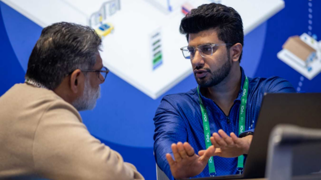 صورة لشعار PDI Technologies مع ExpoPostos 2026 وواجهة منصة سحابية لإدارة محطات الوقود ومتاجر الساحات